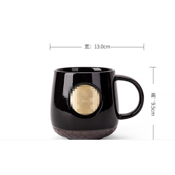 Svart keramisk kaffemugg Bronsmedaljgåva kaffemuggar och