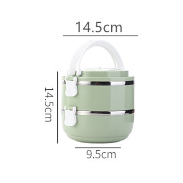 2 Layer Lunch Box Bärbar rostfritt stål Thermal för mat