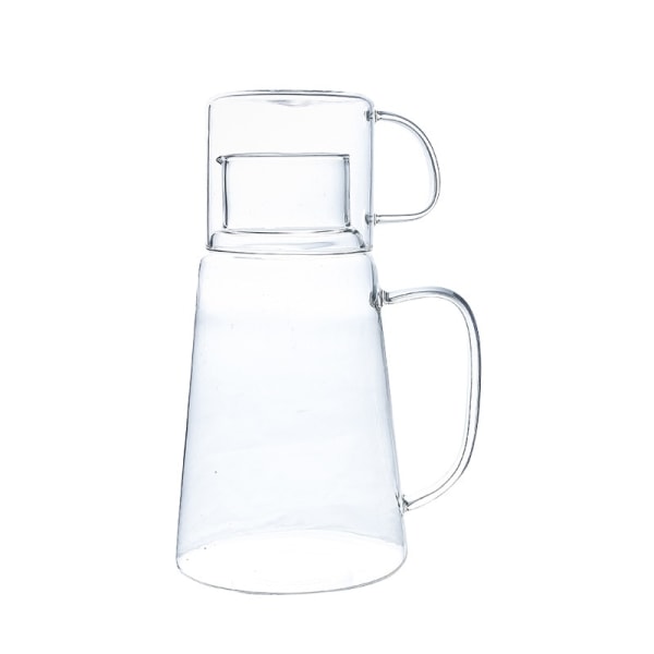 1200ml Vattenkanna i glas med lock för kopp Vattenkaraff med handtag