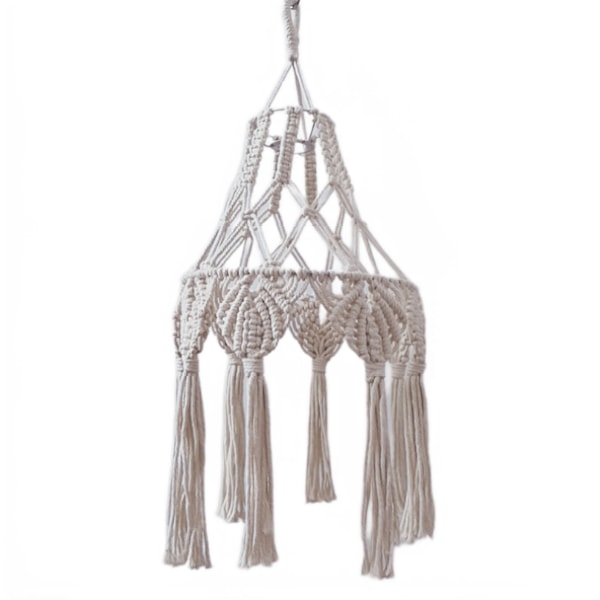 Bohemisk handgjord vävd lampskärm Macrame vägghängande lampa