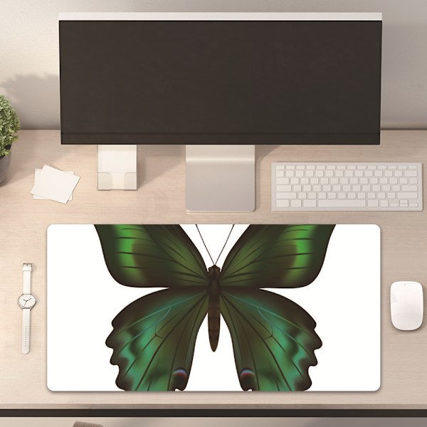 Tecknad djurbordsmatta, luktfri och lätt att rengöra White big green butterfly