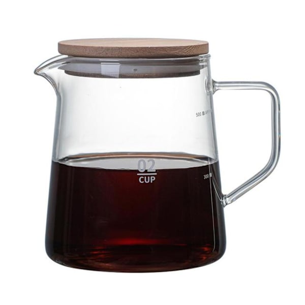 500ML glaskanna Värmebeständig glaskanna med lock