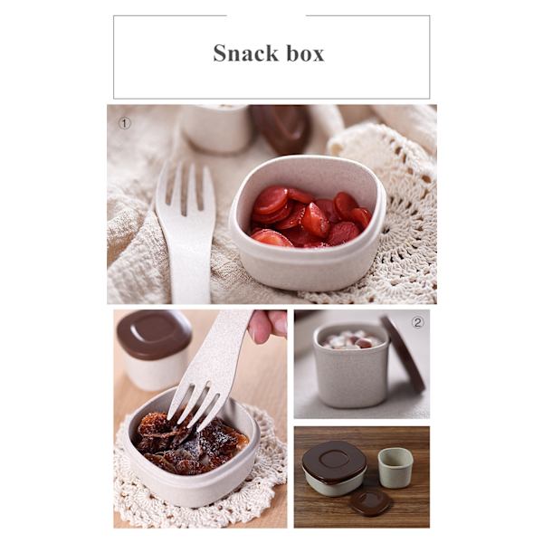 Wheat Straw Lunchbox Set Med Thermal Bag Servis Bpa