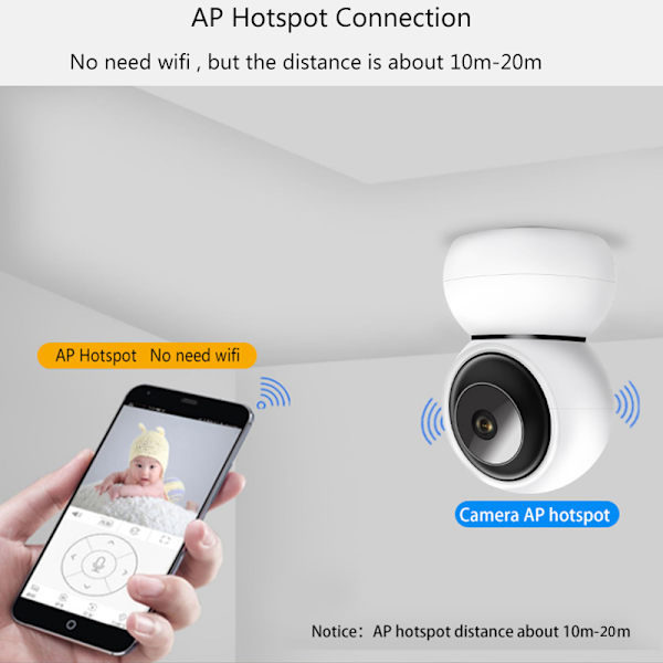 HD Baby Monitor Webbkamera APP Fjärrkontroll Smart Home Video