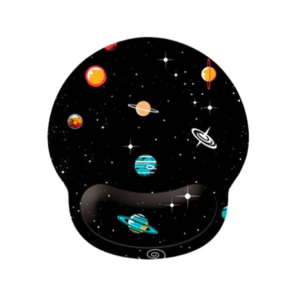 Silikon-musmatta för handleden, Creative Painted Memory Foam mus Colorful beautiful space