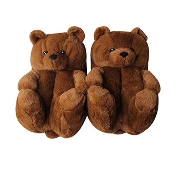 Teddy Bear Tofflor Dam Plysch Hem Inomhus Vinter Varm