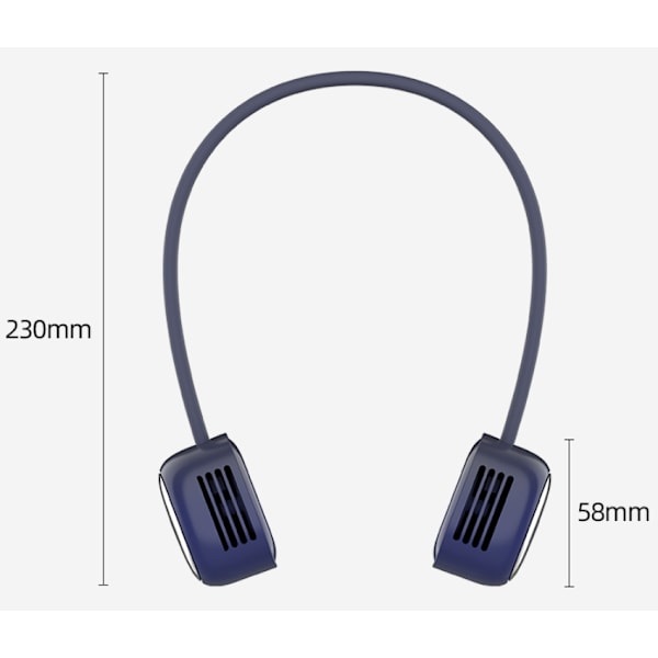 Bärbar bladlös halsfläkt Handhållen USB uppladdningsbar
