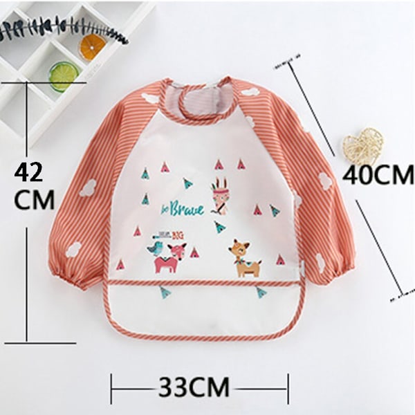 1 st Baby långärmad vattentät haklapp, salivhandduk för barn, Flamingo One size