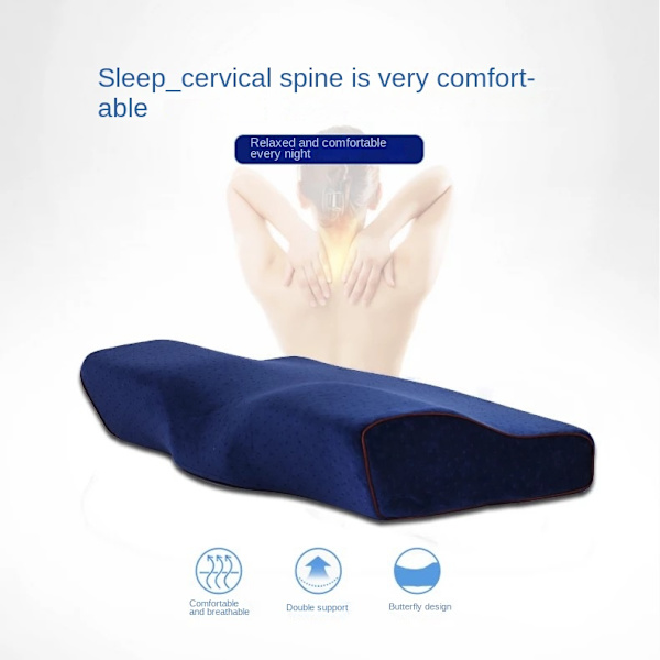 Slow Rebound Memory Foam Kudde, Butterfly Memory Kudde, Blue  50*30