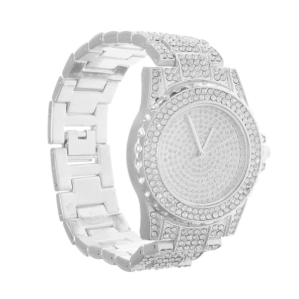 Lyx Diamantkristaller Slät yta Watch för kvinnor
