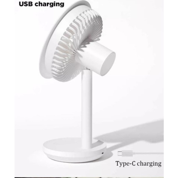 Desktop Bordsfläkt 4000mAh USB Uppladdningsbar 3 lägen Vind