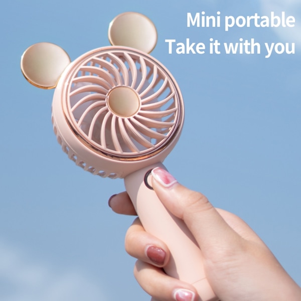 MINI Fläkt Bärbar Cartoon Handheld USB Uppladdningsbar Fläkt