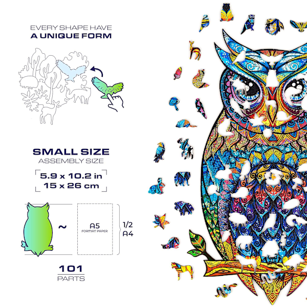 Unik form träpussel Animal Shape pusselbitar