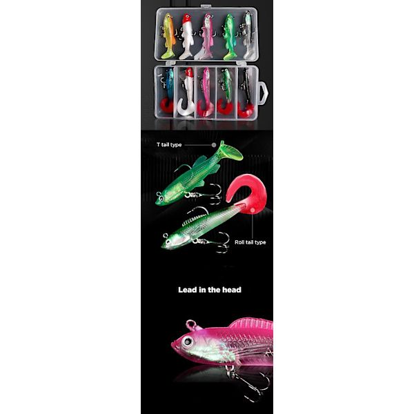 10 st/ Set 8/8,5cm Fiskedrag Spinning Jigging Age