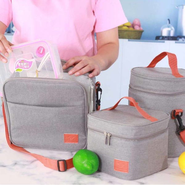 Lunchbox förvaringspåse ispåse, Oxford tygisoleringspåse, Grey column
