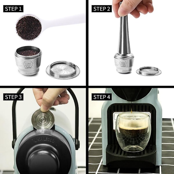 Återanvändbar kaffekapsel för Nespresso-maskin