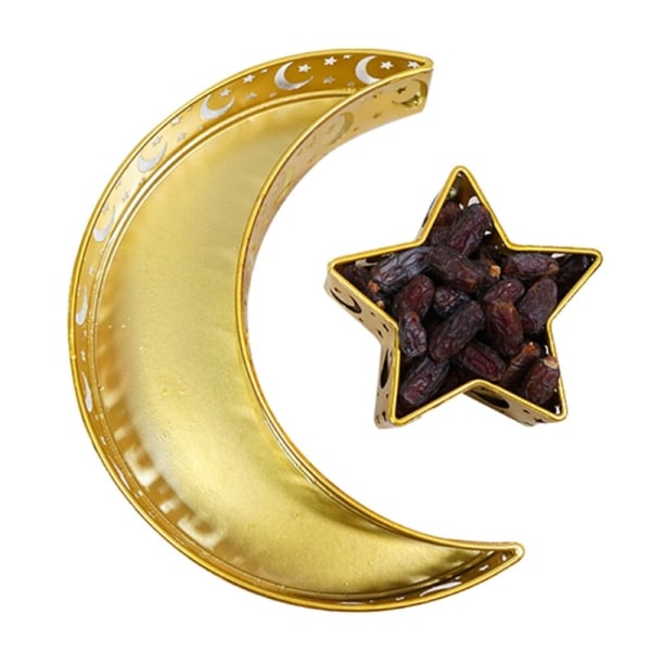 Eid Mubarak Moon Star Serveringsbricka Bestick Dessert Mat