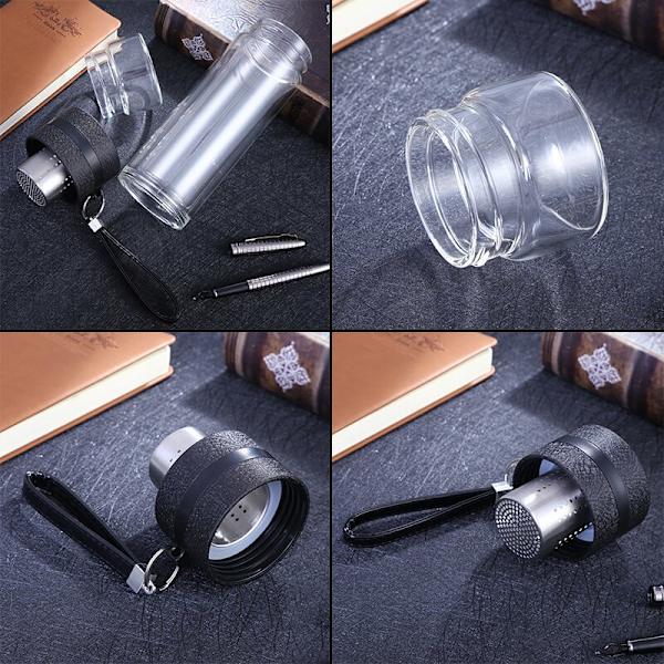 400ML glasvattenflaskor för Dink-te med infusionsenhet Dubbel