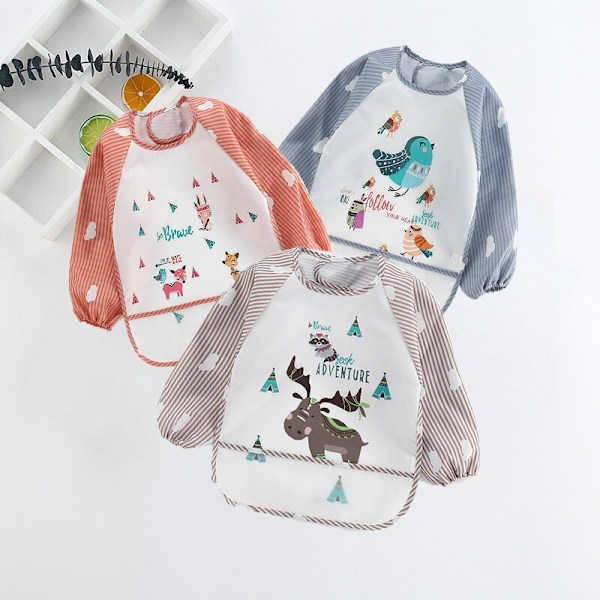 1 st Baby långärmad vattentät haklapp, salivhandduk för barn, Fox One size