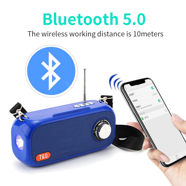 Bärbar Bluetooth högtalare Trådlös baskolumn utomhus USB