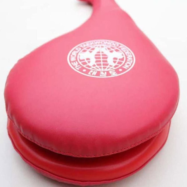 Pu Läder Taekwondo Dubbla Handkuddar 1 par (röd)
