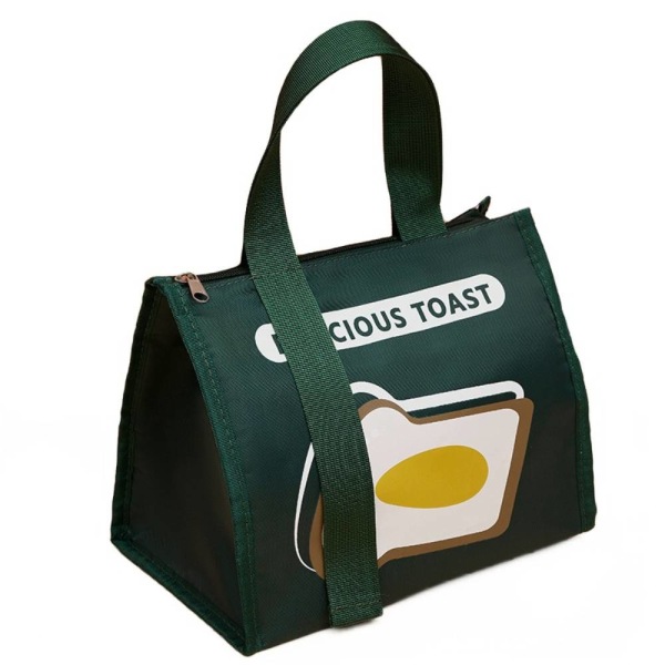 Cartoon Lunch Box Bag, Portable Waterproof Thermal Green