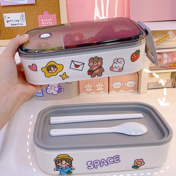 Japansk Lunchbox Container Dubbellager Lunchbox