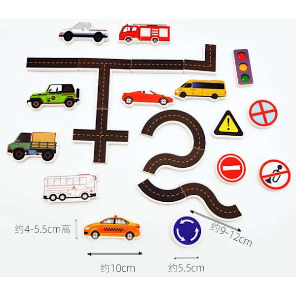 23st/påse DIY Paste Sätt att spela Flexibel Road Track Magnetisk