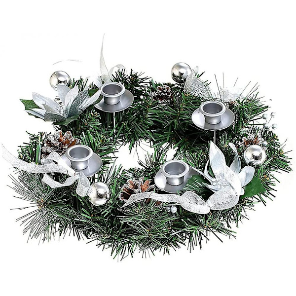 (Silver)Julkransar Ljusstakar 12tum Xmas Advent
