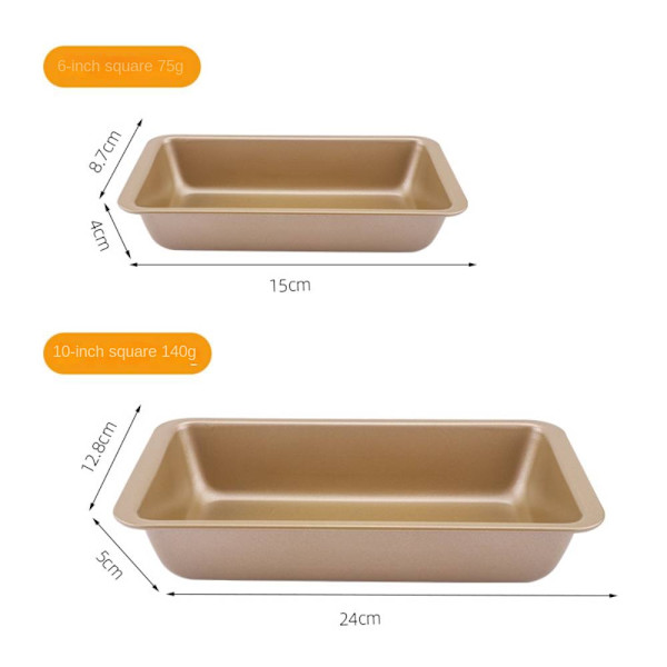 6/10 tums bakverktyg för brödpanna, bakpanna för kakor, non-stick Gold 24*13*5 cm