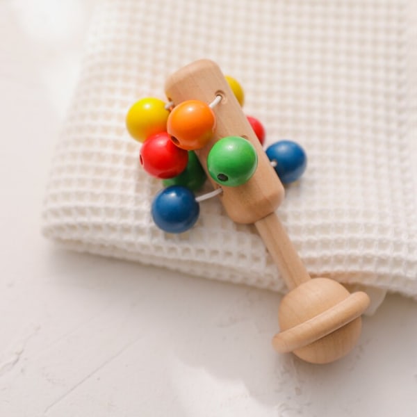 Toy Hand Rattle 1st Trä Interactive Babies Toy For