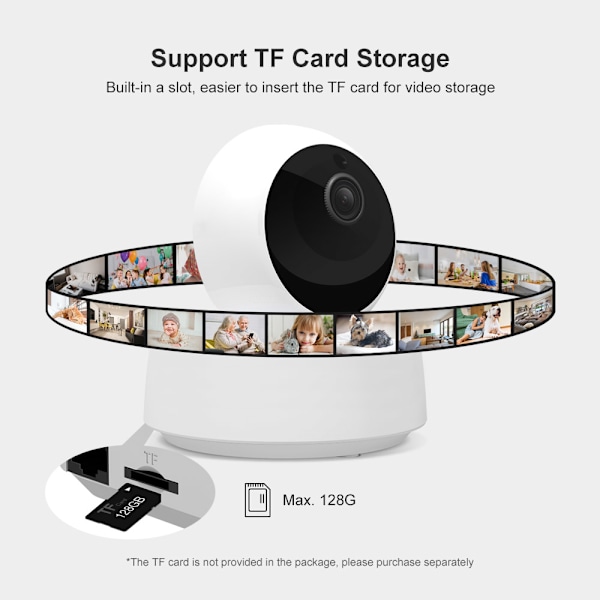 Mini Wifi-kamera Smart trådlös IP-kamera 360 IR natt