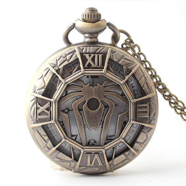 I Steampunk Spider Quartz Flip Pocket Watch Halsbandsfest