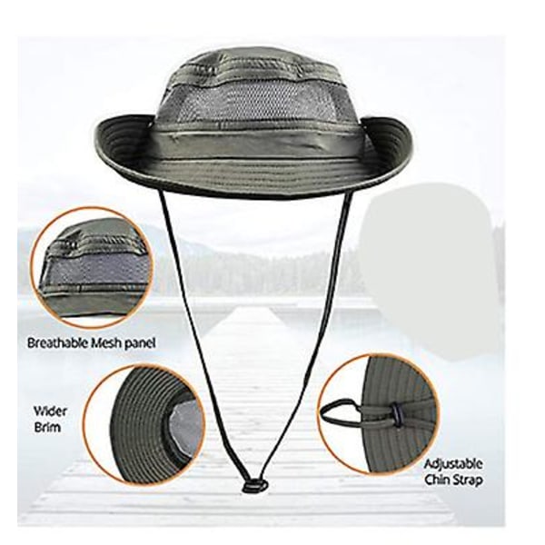 Bucket Hat Skydd Solhatt Lättvikt Justerbar