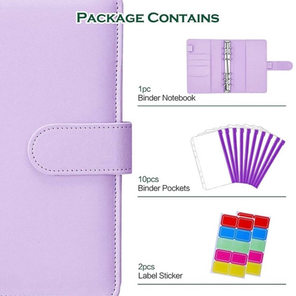 13 st A6 PU-läderpärm Handbok, Macaron Notebook 6 Purple