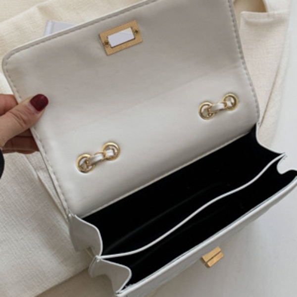 Kedja Rhombus Broderitråd Crossbody All-match Square Khaki