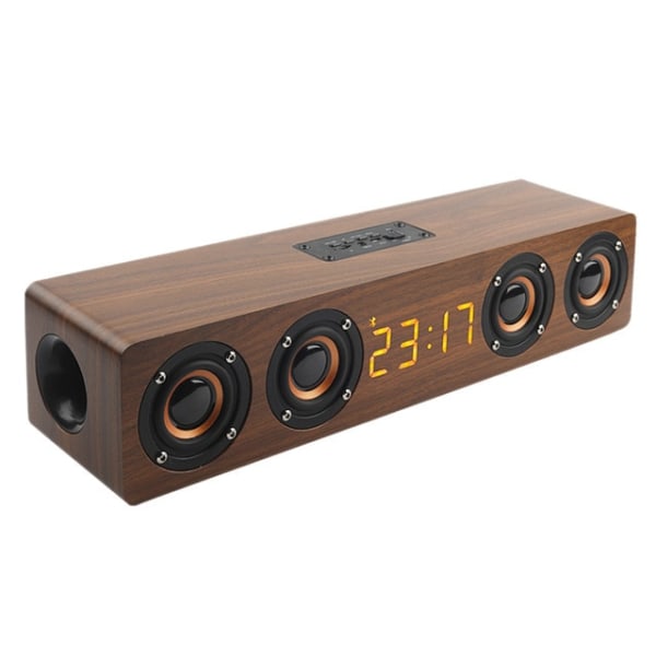 Trä TV Soundbar Bärbar Bluetooth -högtalare trådlös