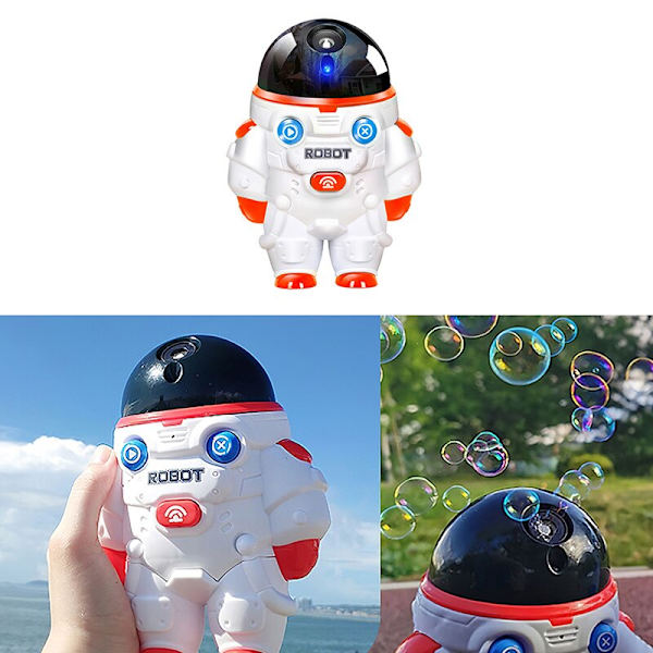 Elektrisk Bubble Machine Spaceman Ljud Ljus Bubble Robot