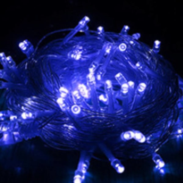 Utomhus julgran dekoration ljus, led koppartråd Blue 10 meters 100 lights 