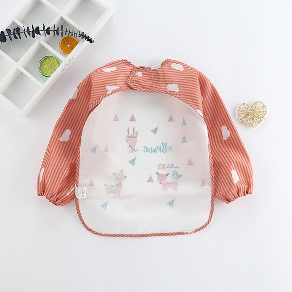 1 st Baby långärmad vattentät haklapp, salivhandduk för barn, Flamingo One size