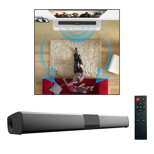 Svart Bluetooth Sound Bar/TV Soundbar Högtalare Subwoofer,