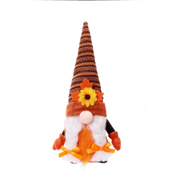 Skörda Maple Leaf Ansiktslös docka, Gnome Thanksgiving höst Colorful female