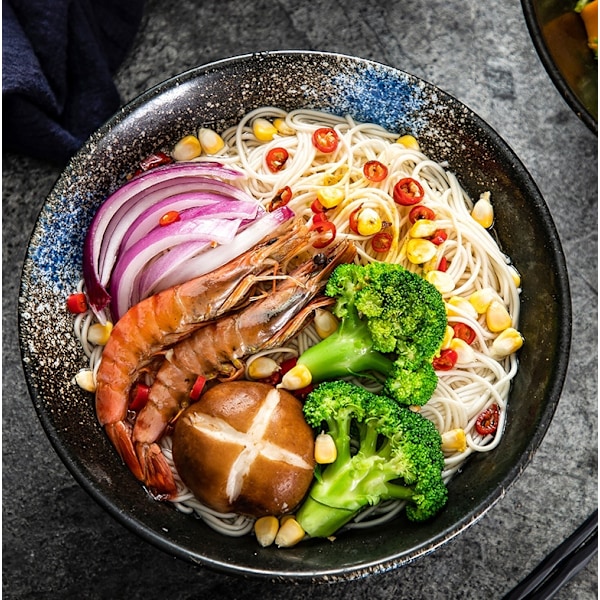 Japansk stil Ramen risnudlar soppskål Keramisk bambu
