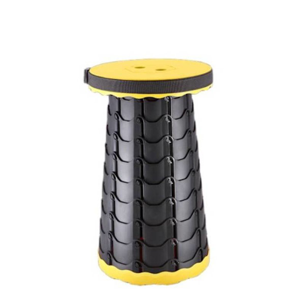 Teleskopisk hopfällbar pall, bärbar utomhusponnyza, fiske Yellow