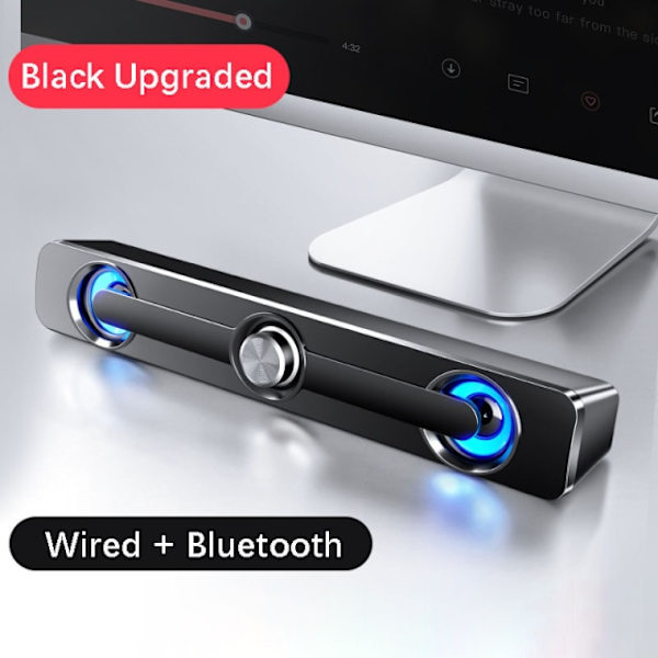 Svart bluetooth sound bar TV USB dator högtalare sound bar