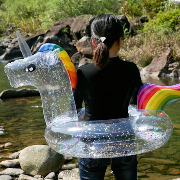 Uppblåsbara leksaker Transparent Paljett Simring, Unicorn