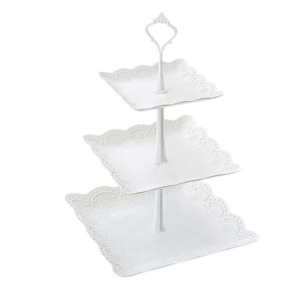 3-vånings Cupcake Display Stand Dessert Tower Fruktbricka För