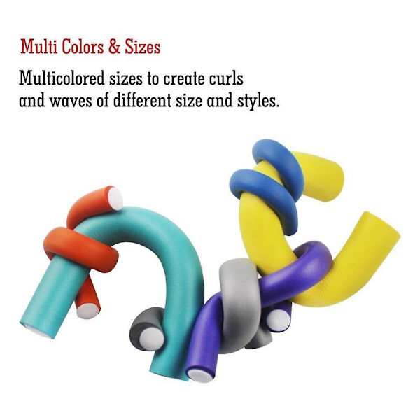 Hår Foam Curler Roller Set 10 Twist Curls Flexi Stavar