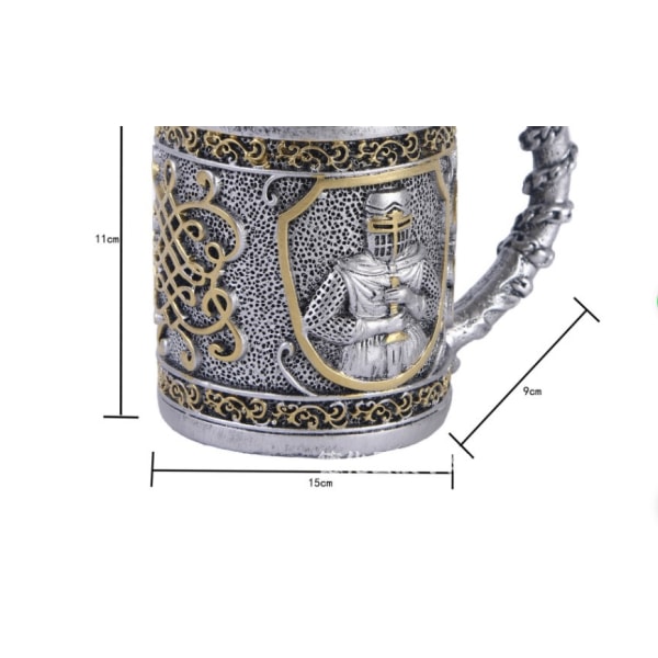 Medeltida Templar Crusader Knight Kaffe Muggar Armor Knight Of