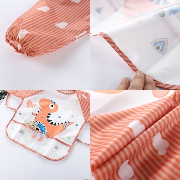 1 st Baby långärmad vattentät haklapp, salivhandduk för barn, Flamingo One size